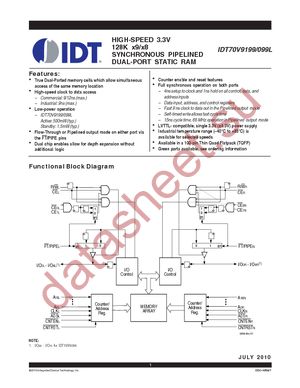 IDT70V9199L12PF8 datasheet  